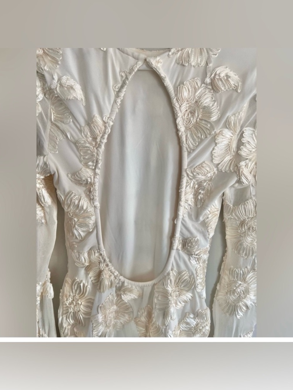 Rotate Birger Christensen Rosita Cut Out Floral Mesh Mini Dress White Size 8 - Picture 6 of 8